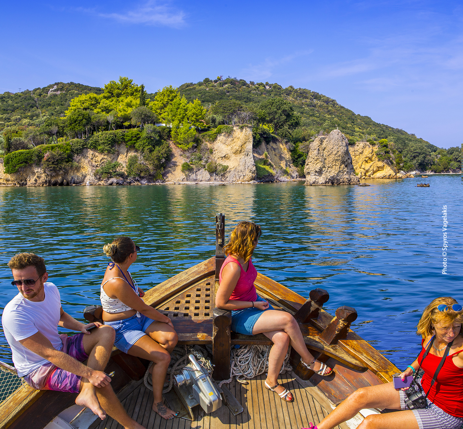 Guests relaxing on board during the Amvrakikos cruise